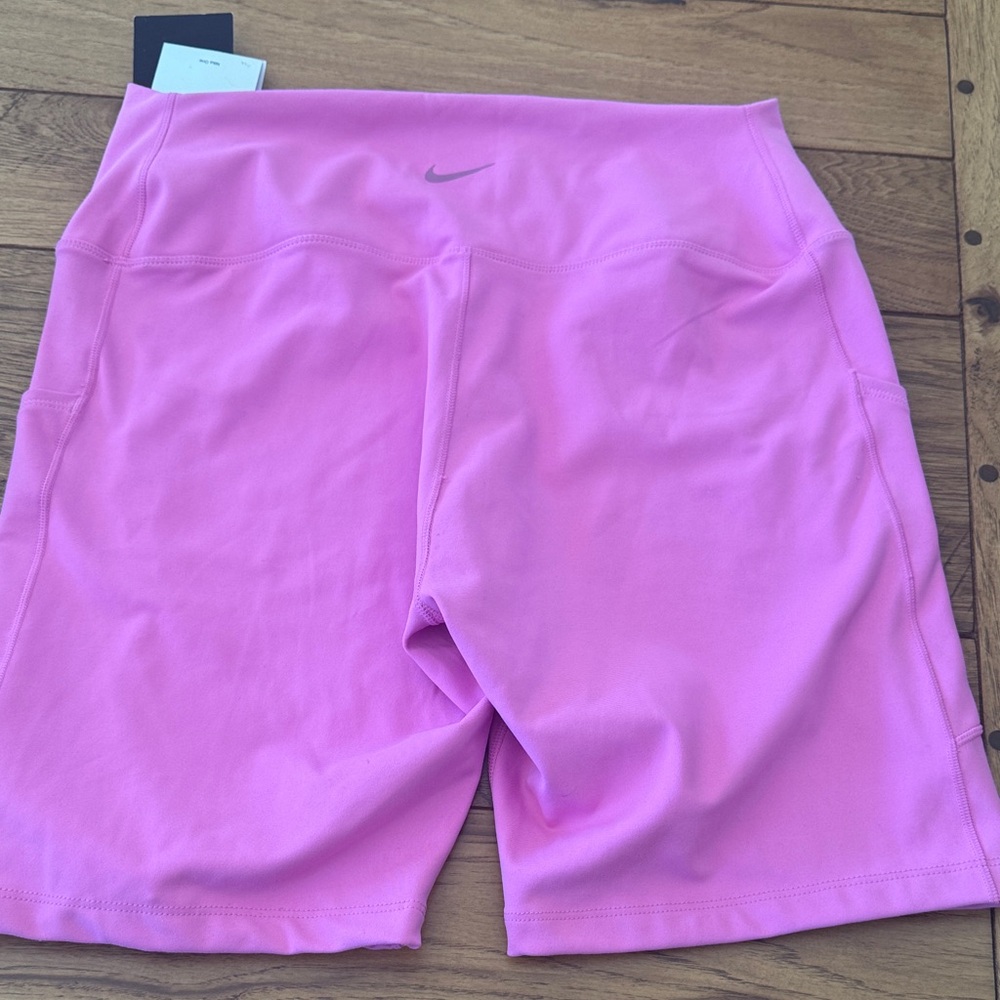Nike Women's Pink Dri-Fit Biker Shorts - Picture 2 of 4